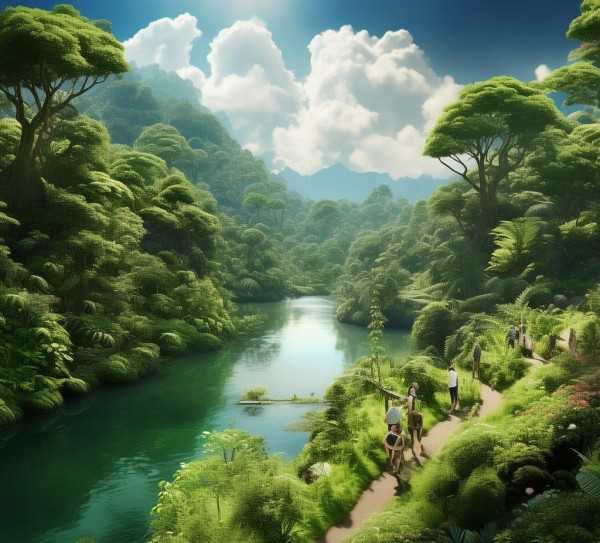 绿色天堂，生态旅游景区，自然和谐共生的绿色旅游新宠