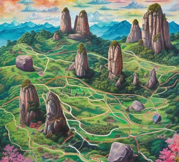 天柱山奇峰异石探秘之旅，自然之美全景图