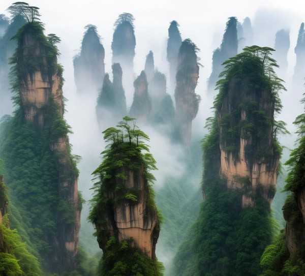 张家界，人间仙境，大自然的鬼斧神工之旅