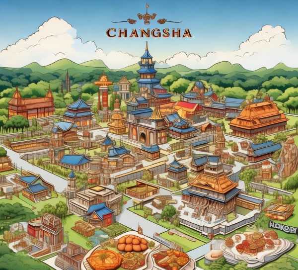 长沙古城美食美景之旅路线图
