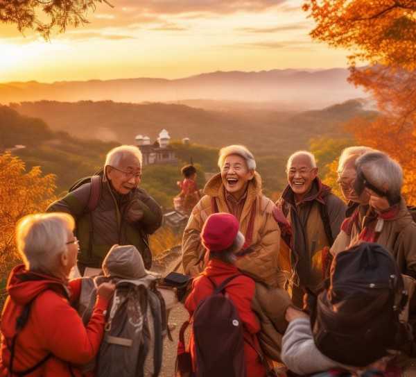 金秋夕阳乐游记，夕红老年旅游团的热闹旅程